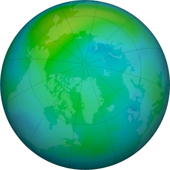 Arctic ozone map for 2025-10